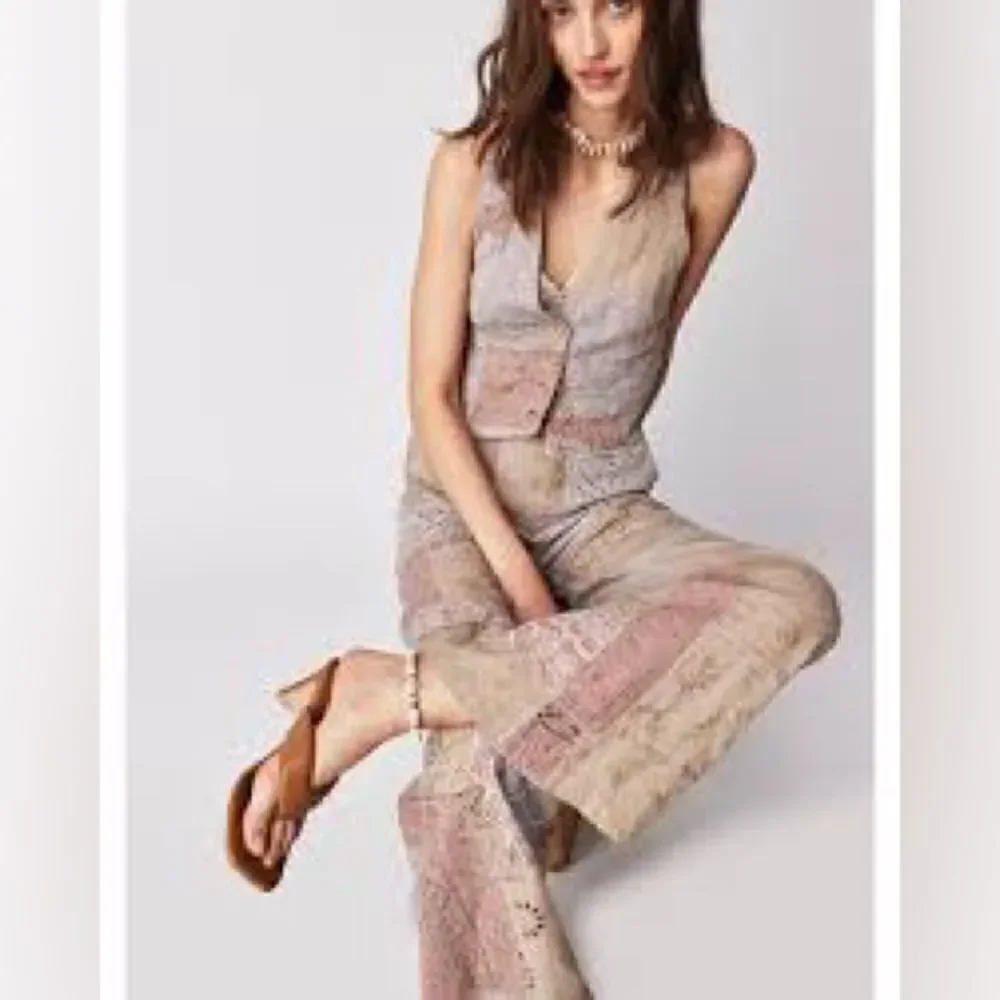 Free People Sweet And Salty Vest Suit Set/ size 6 - Picture 4 of 11